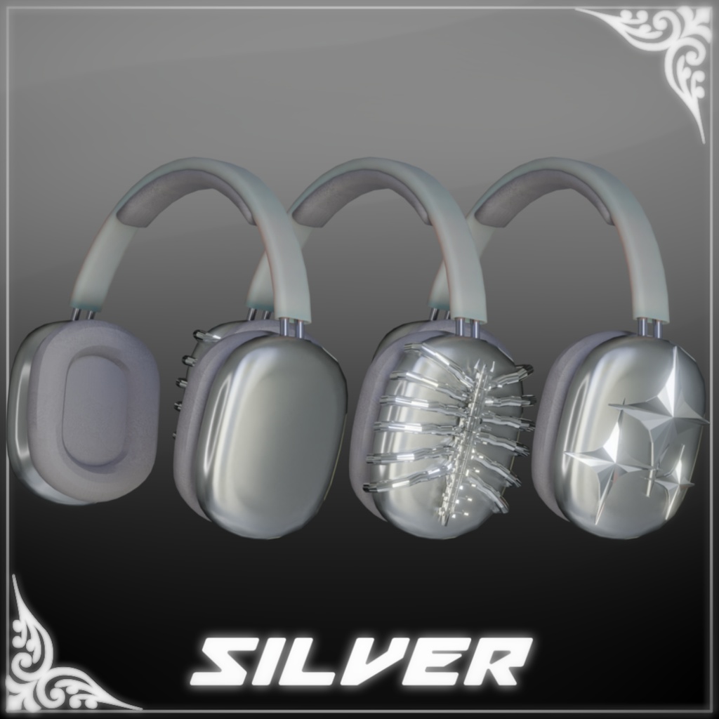 5アバター対応♠️Y2K HEADPHONE♠️-VRCHAT想定3Dアクセサリー-