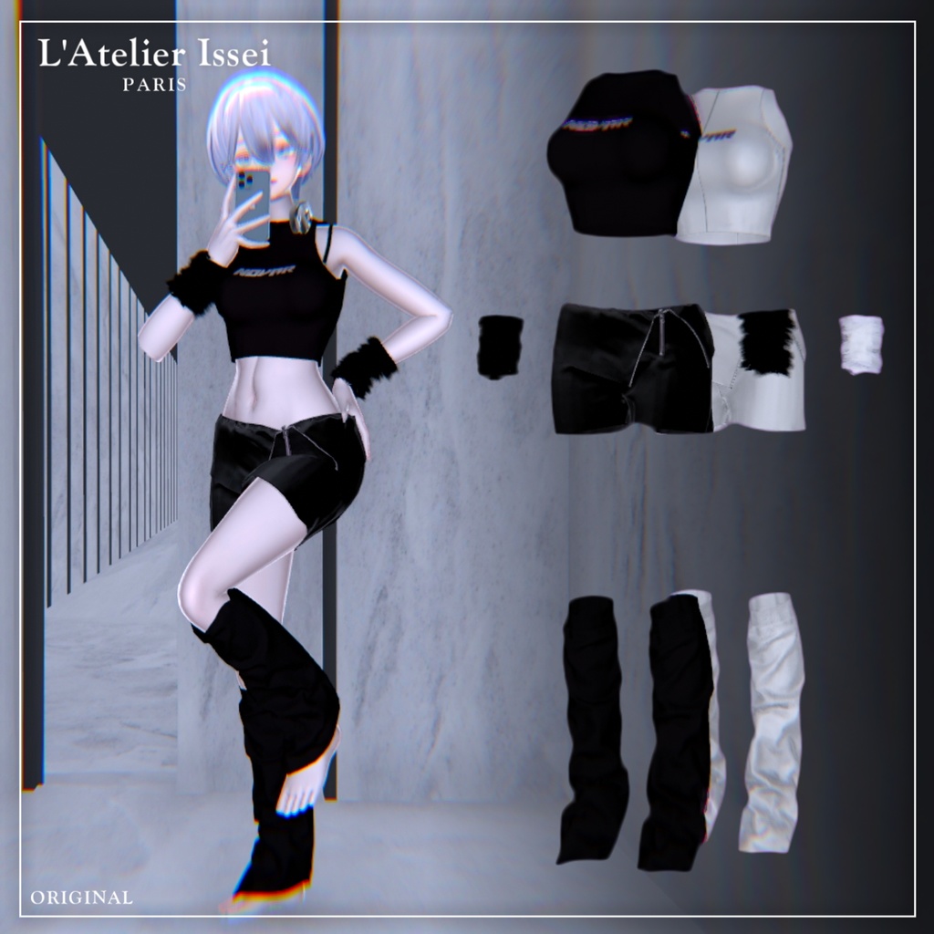 6アバター対応♠️𝐂𝐚𝐬𝐮𝐚𝐥 𝐩𝐮𝐧𝐊♠️-VRCHAT想定3D衣装-