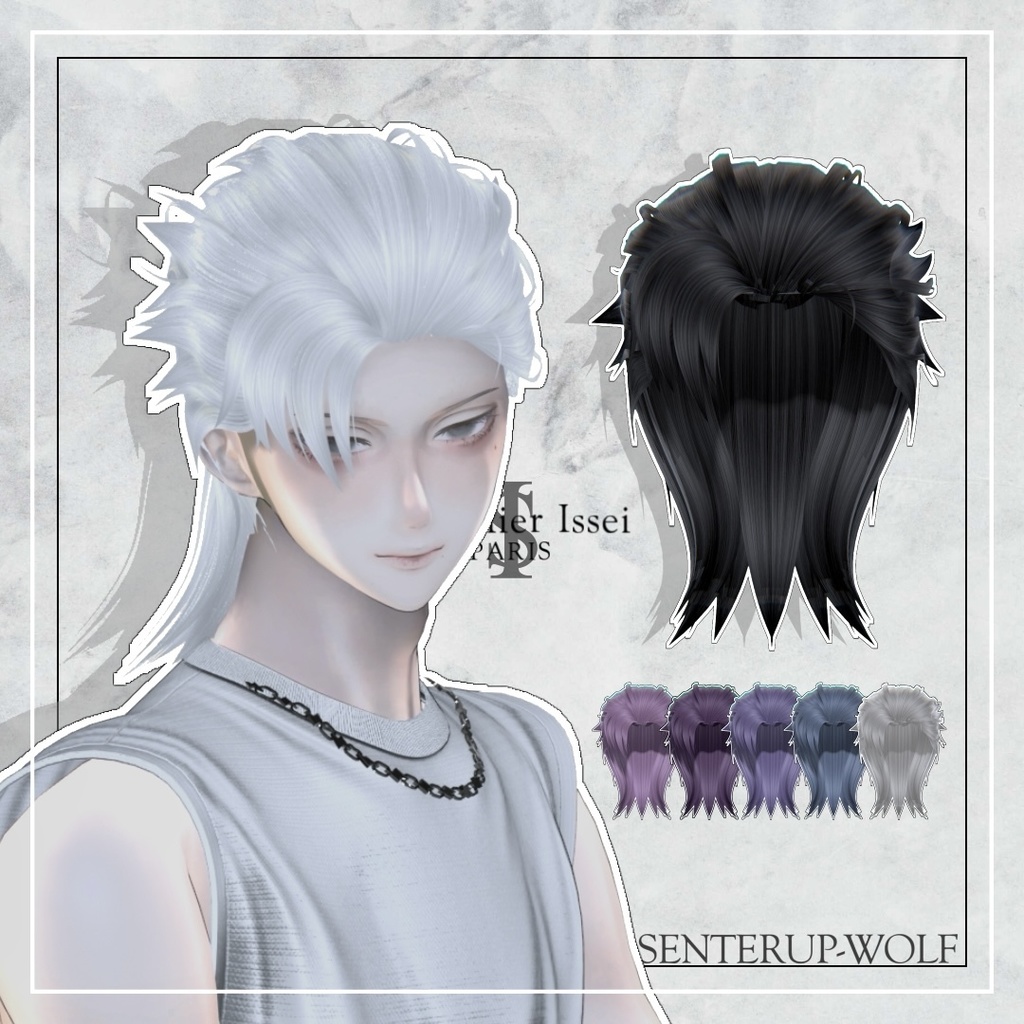 6アバター対応♠️UP-WOLF♠️-VRCHAT想定3D髪型-