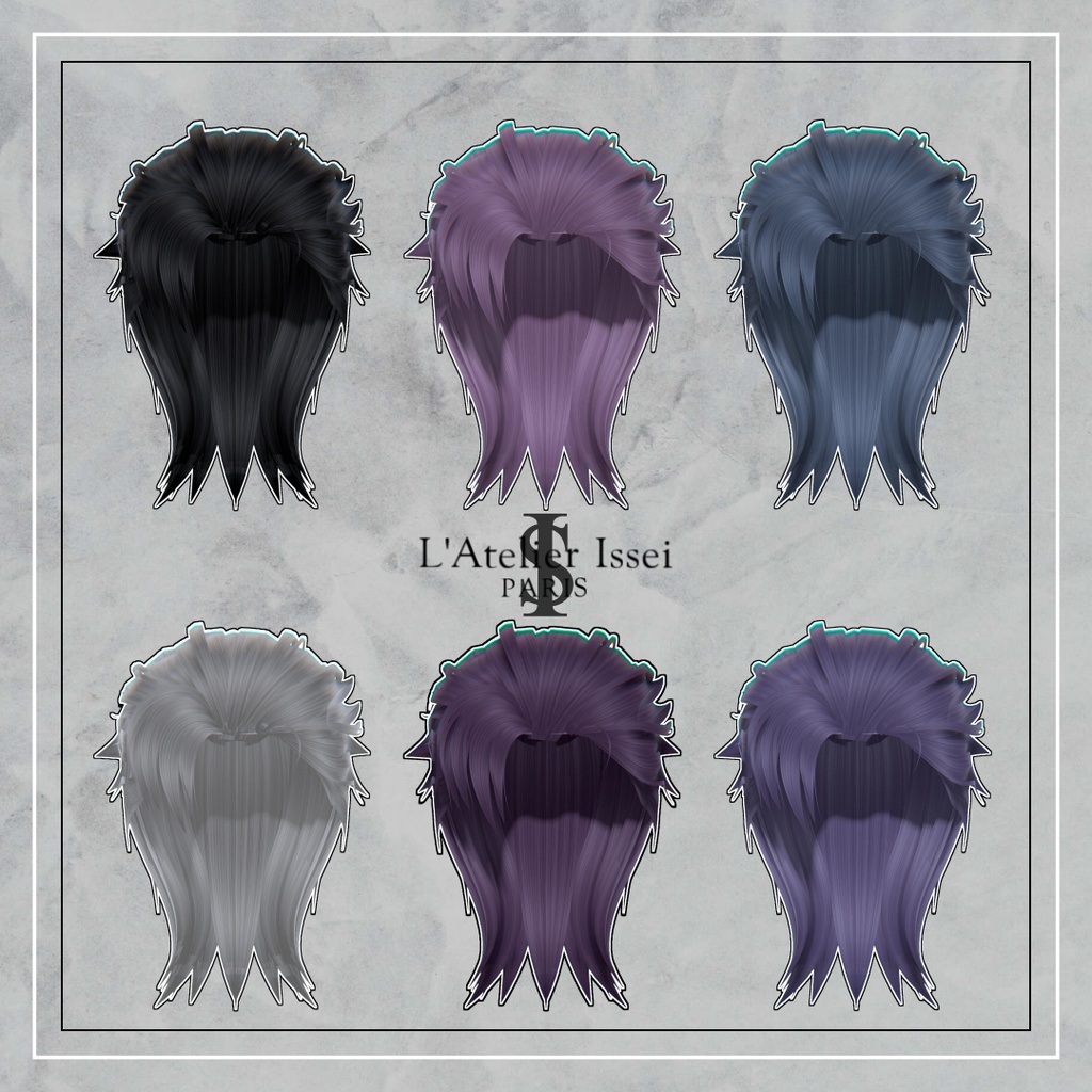 6アバター対応♠️UP-WOLF♠️-VRCHAT想定3D髪型-