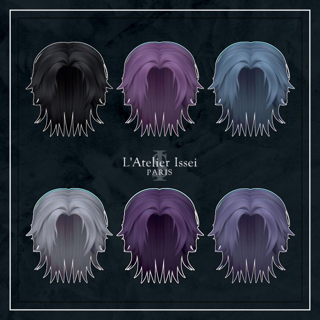 6アバター対応♠️CENTER-PART♠️-VRCHAT想定3D髪型-