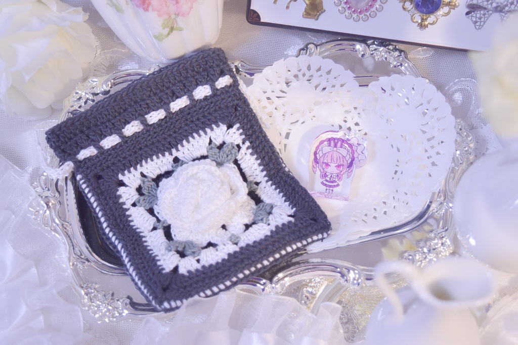 【コラボセット】 mini ROSE purse/mini acrylic block 魔界ノりりむ(創作衣装)