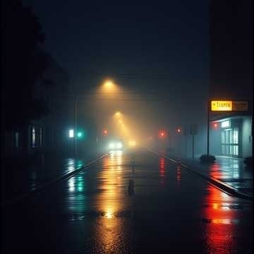 Rain Series – Distant Rainlight Street