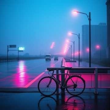 Night Series - Empty Road Reflections