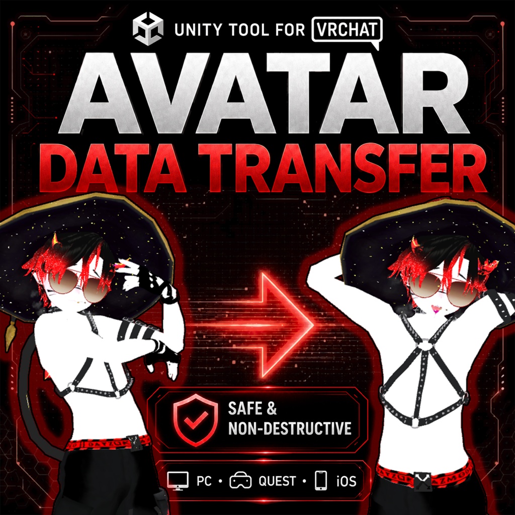 [Unity Tool - VRChat] Avatar Data Transfer – Copy Materials, Components & Full Setup Between Avatars | English, Español, 日本語, Deutsch, 한국어, 简体中文