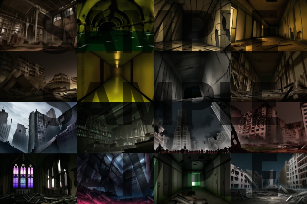 【背景イラスト】廃墟パック80枚【CoC/TRPG背景素材】