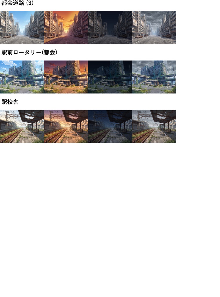 【プレミアム背景】廃墟パック147枚【昼夜夕曇差分】【TRPG背景素材/CoC/ゲーム素材背景イラスト/プレミアム素材】