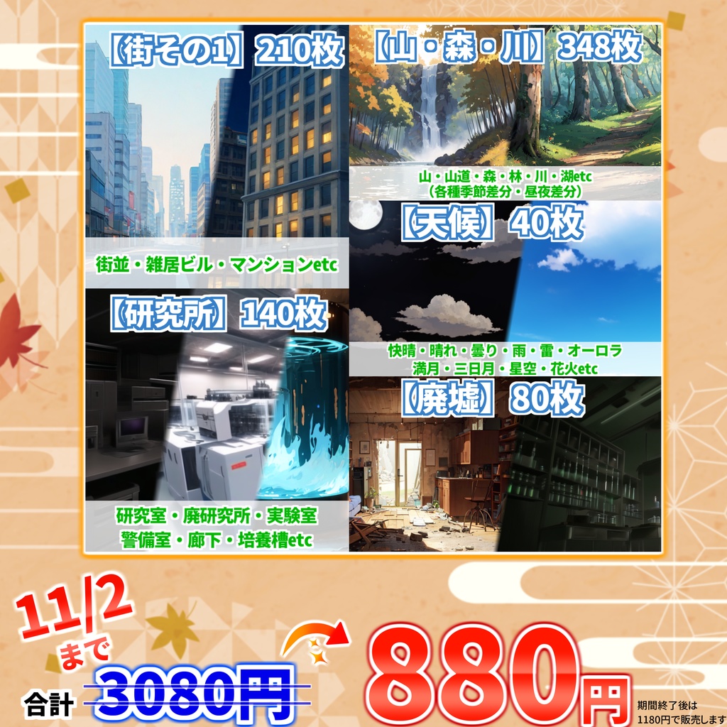 【オータムセール!】背景イラストまとめパックその1 【TRPG・CoC背景素材/818枚】