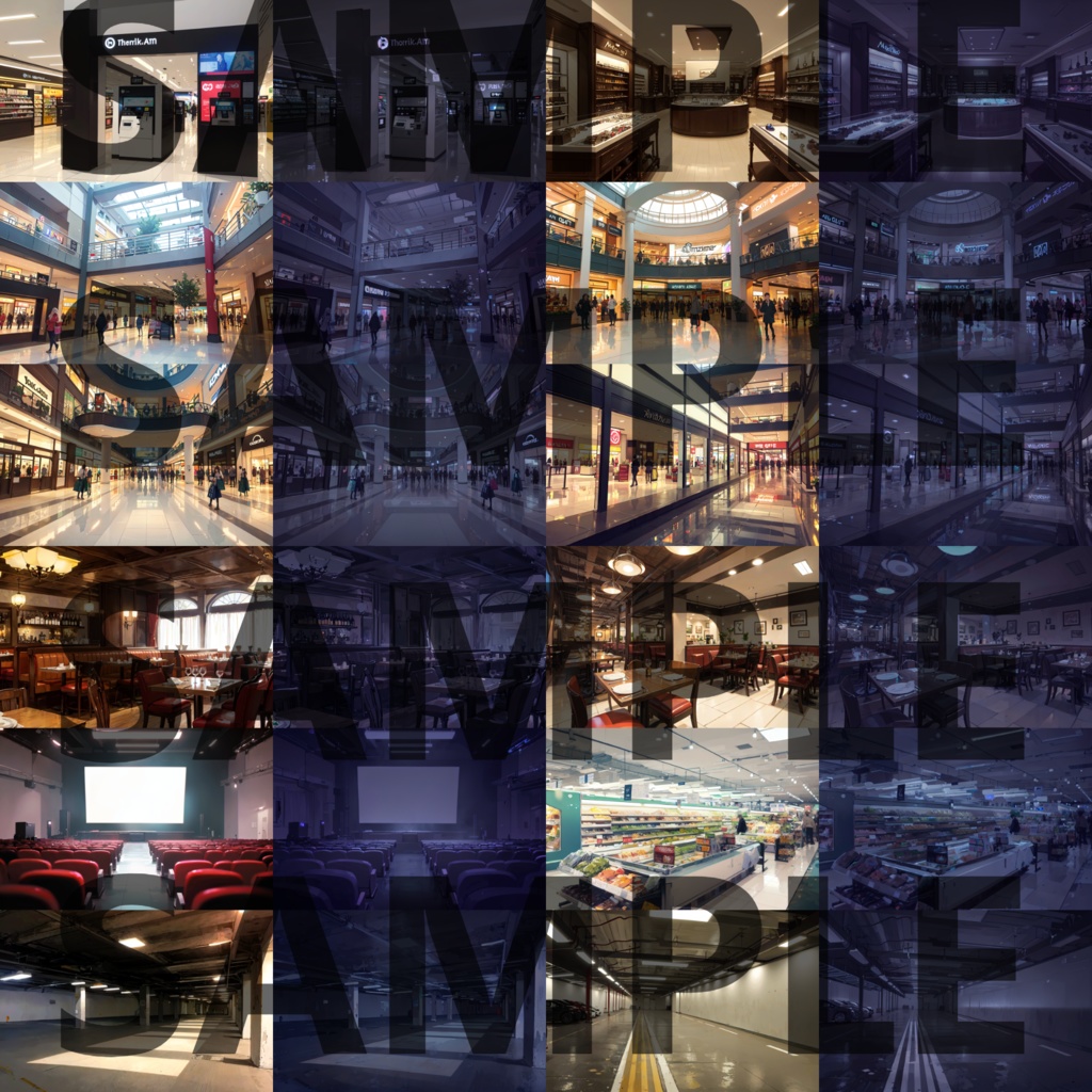 【背景イラスト】ショッピングモール店舗180枚【TRPG背景素材/CoC】【昼・夜差分あり】