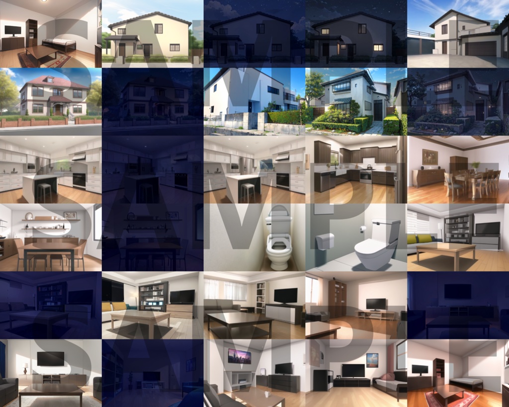 【背景イラスト】家の中1風景178枚・54枚【TRPG背景素材/CoC】【昼夜差分】