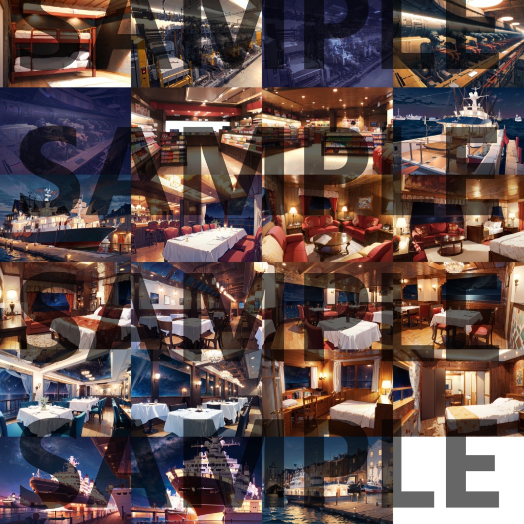 【背景イラスト】豪華客船・クルーザーパック255枚【CoC/TRPG】【昼夜差分】背景イラスト