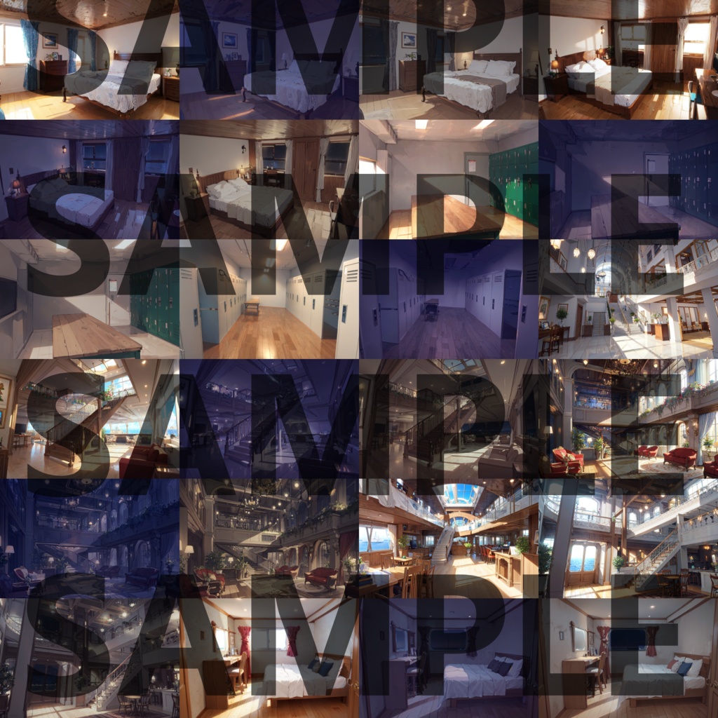 【背景イラスト】豪華客船・クルーザーパック255枚【CoC/TRPG】【昼夜差分】背景イラスト