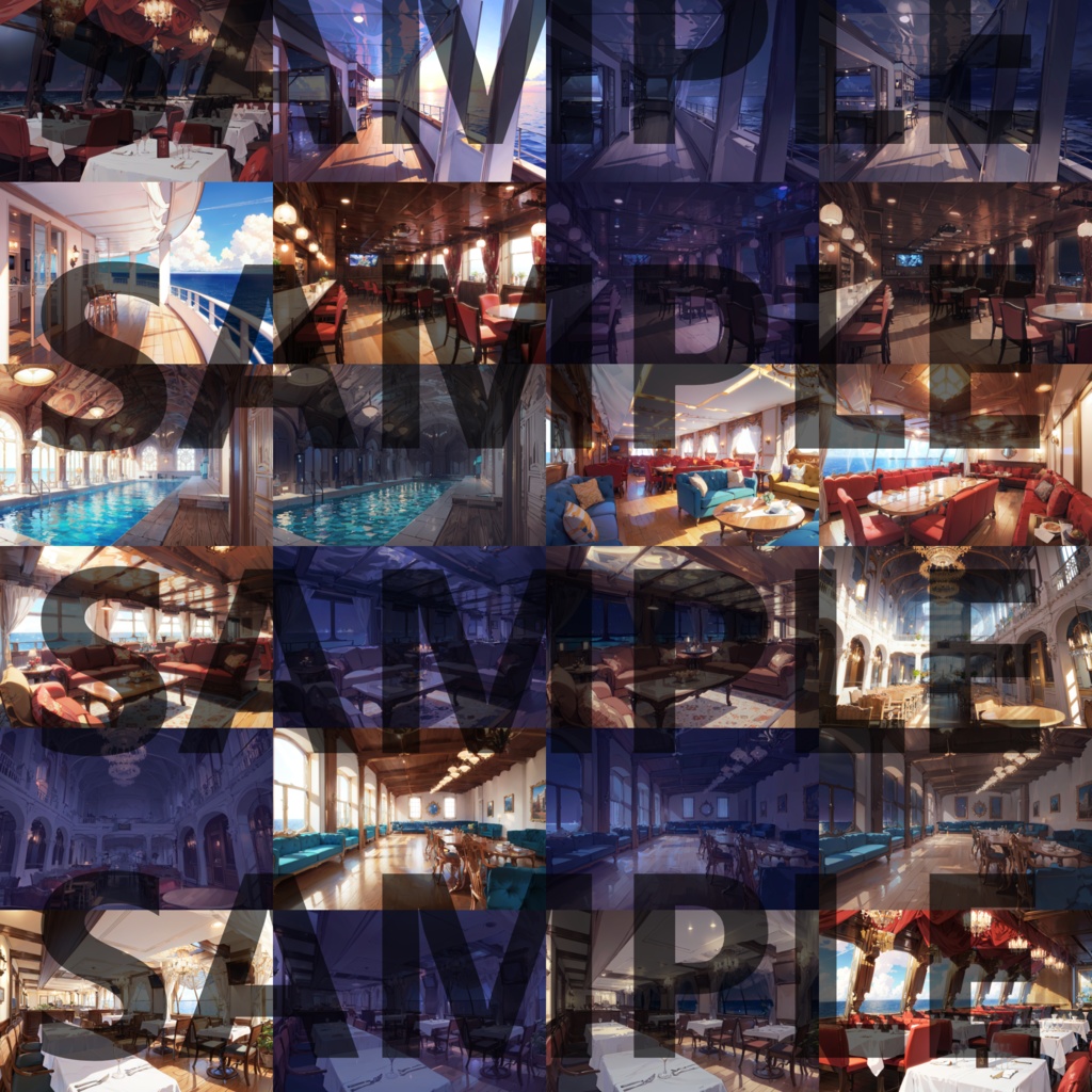 【背景イラスト】豪華客船・クルーザーパック255枚【CoC/TRPG】【昼夜差分】背景イラスト
