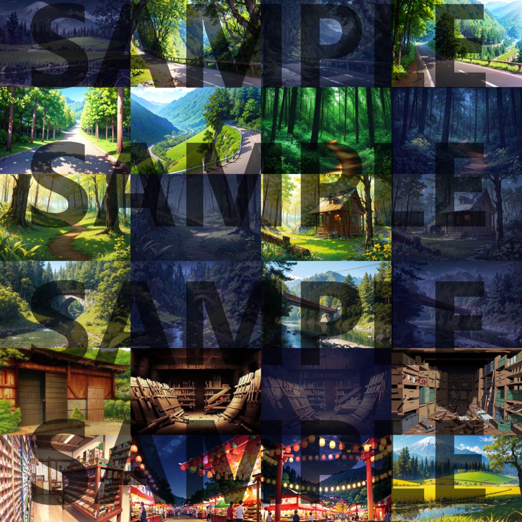 【背景イラスト】田舎背景パック202枚【TRPG背景素材/CoC】【昼夜差分あり】背景イラスト