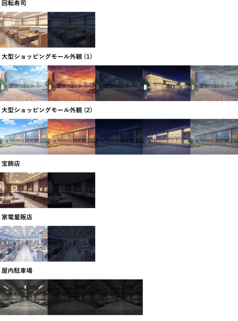 【まとめ割引!】病院・店・街中背景イラストまとめパック2【TRPG・CoC背景素材】