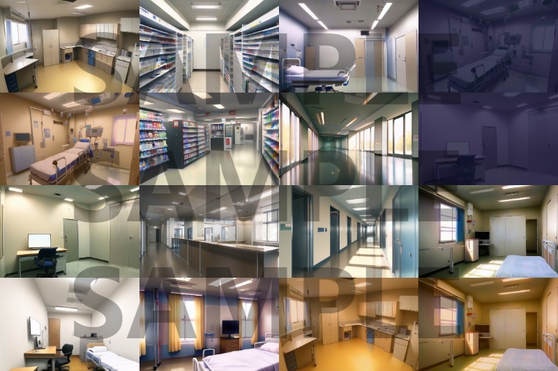 【まとめ割引!】病院・店・街中背景イラストまとめパック2【TRPG・CoC背景素材/434枚】