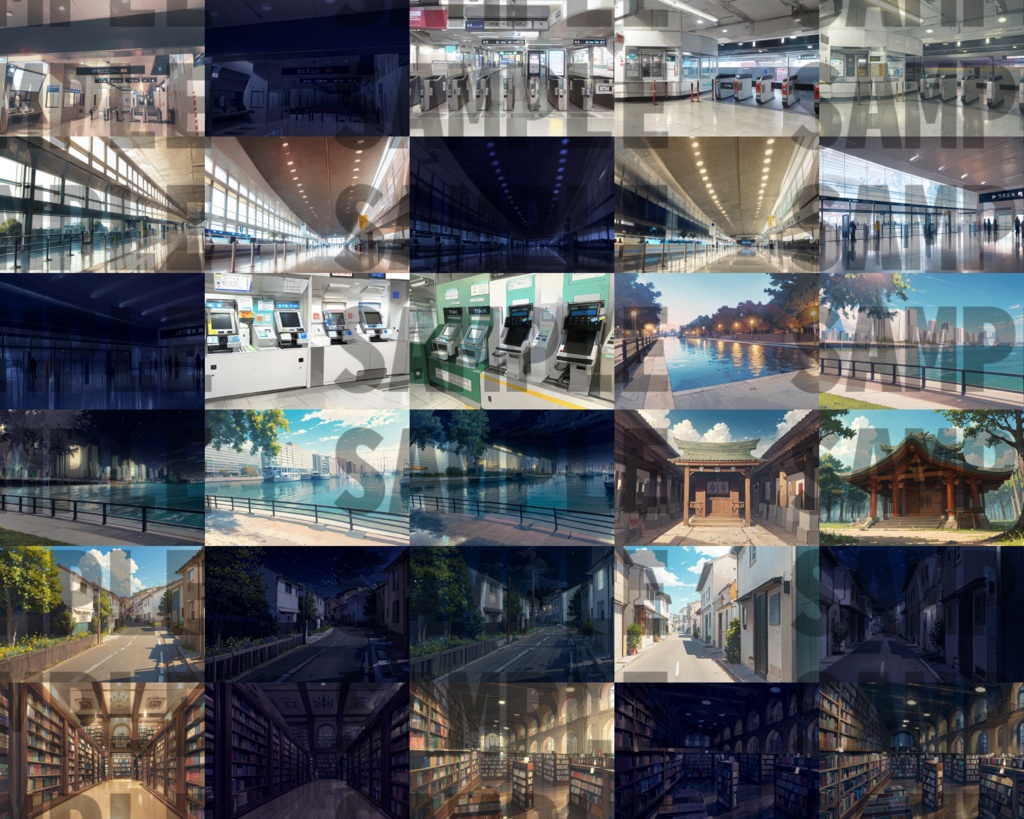 【まとめ割引!】病院・店・街中背景イラストまとめパック2【TRPG・CoC背景素材/434枚】