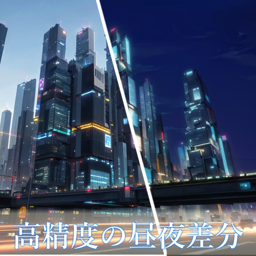 【背景イラスト】近未来都市背景パック75枚+40枚【TRPG背景素材/CoC】【昼夜差分/背景イラスト】