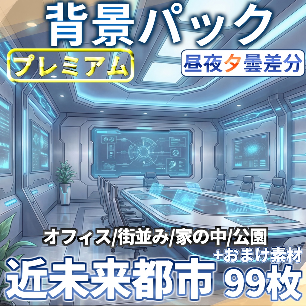 【プレミアム背景】近未来都市背景パック99枚+おまけ素材【TRPG背景素材/CoC】【昼夜夕曇差分】