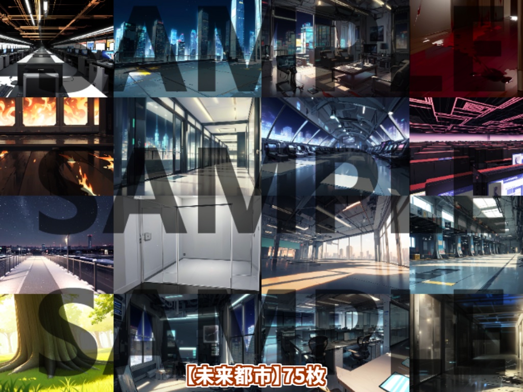 【背景イラスト】近未来都市背景パック75枚+40枚【TRPG背景素材/CoC】【昼夜差分/背景イラスト】