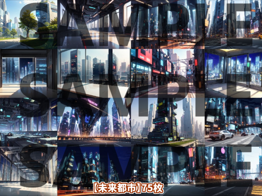 【背景イラスト】近未来都市背景パック75枚+40枚【TRPG背景素材/CoC】【昼夜差分/背景イラスト】