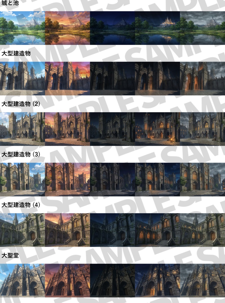 【4/15まで期間限定30%割引!】中世&現代西欧都市背景パック223枚【昼夜夕曇差分】【TRPG背景素材/CoC/ゲーム素材背景イラスト】