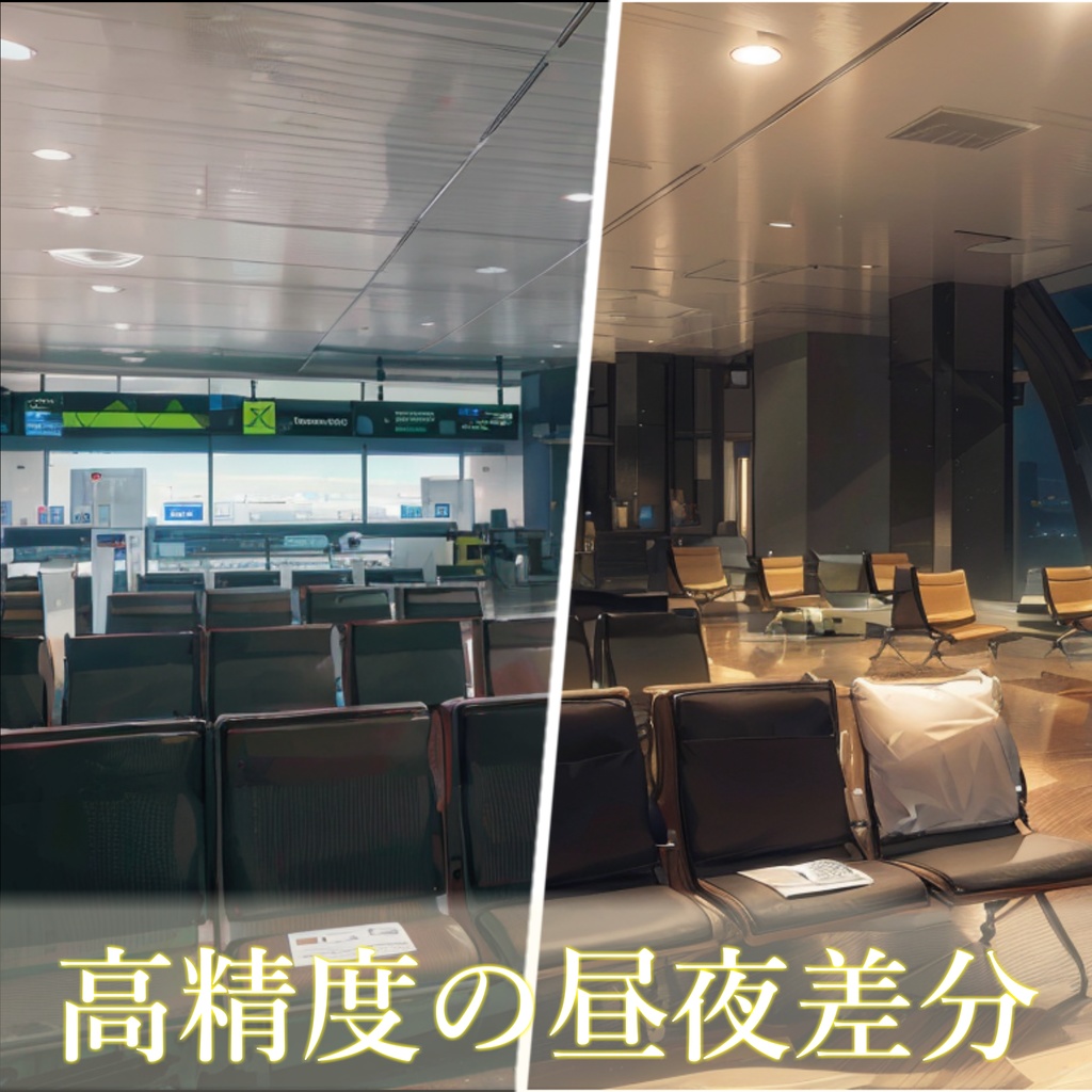 【背景イラスト】空港・機内背景パック70枚【TRPG背景素材/CoC】【昼夜差分】