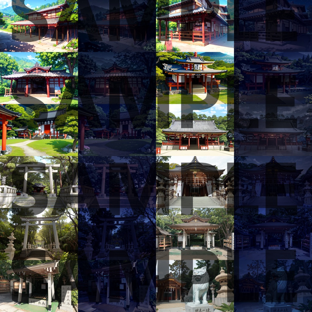 【まとめ割引!】街中3・海・神社寺院・ホテル背景イラストまとめパック5【TRPG・CoC背景素材】