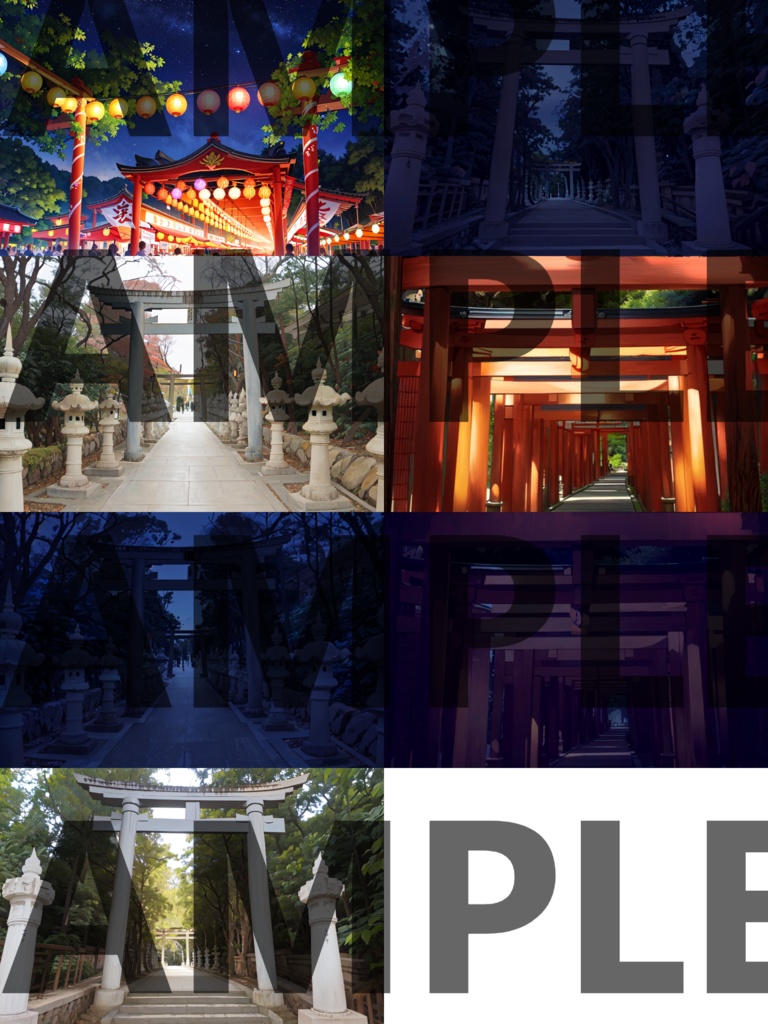 【まとめ割引!】街中3・海・神社寺院・ホテル背景イラストまとめパック5【TRPG・CoC背景素材】