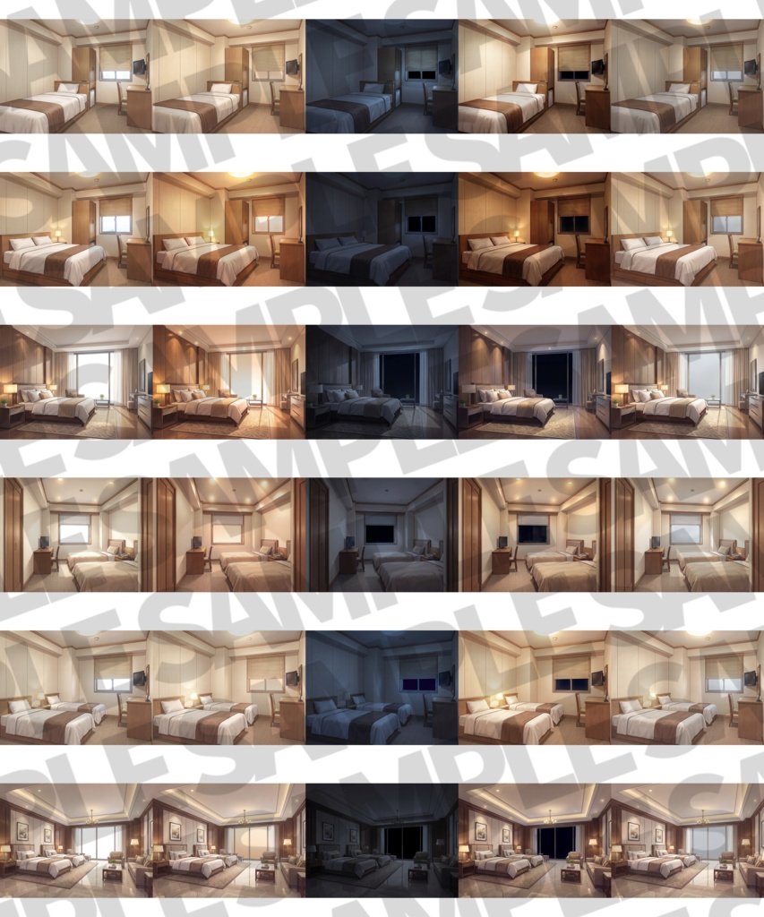 【まとめ割引!】街中3・海・神社寺院・ホテル背景イラストまとめパック5【TRPG・CoC背景素材】