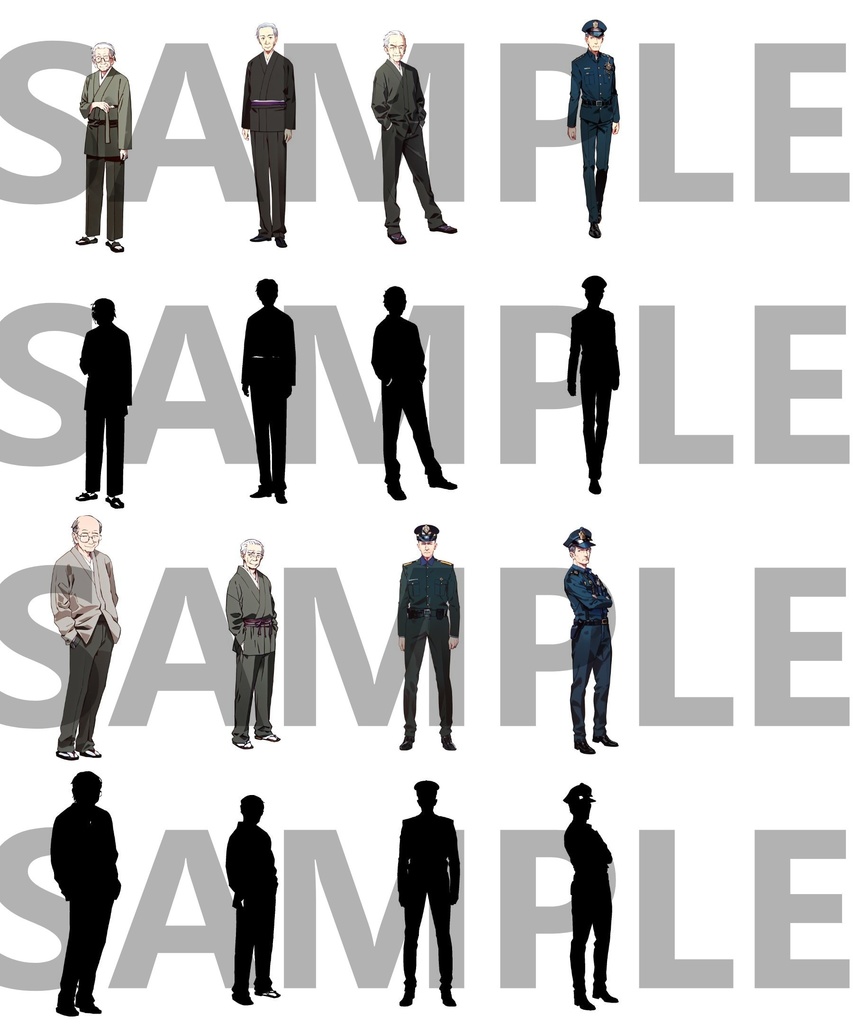 【立ち絵】老人・壮年・警官・警備員パック52枚【CoC/TRPG/立ち絵素材】