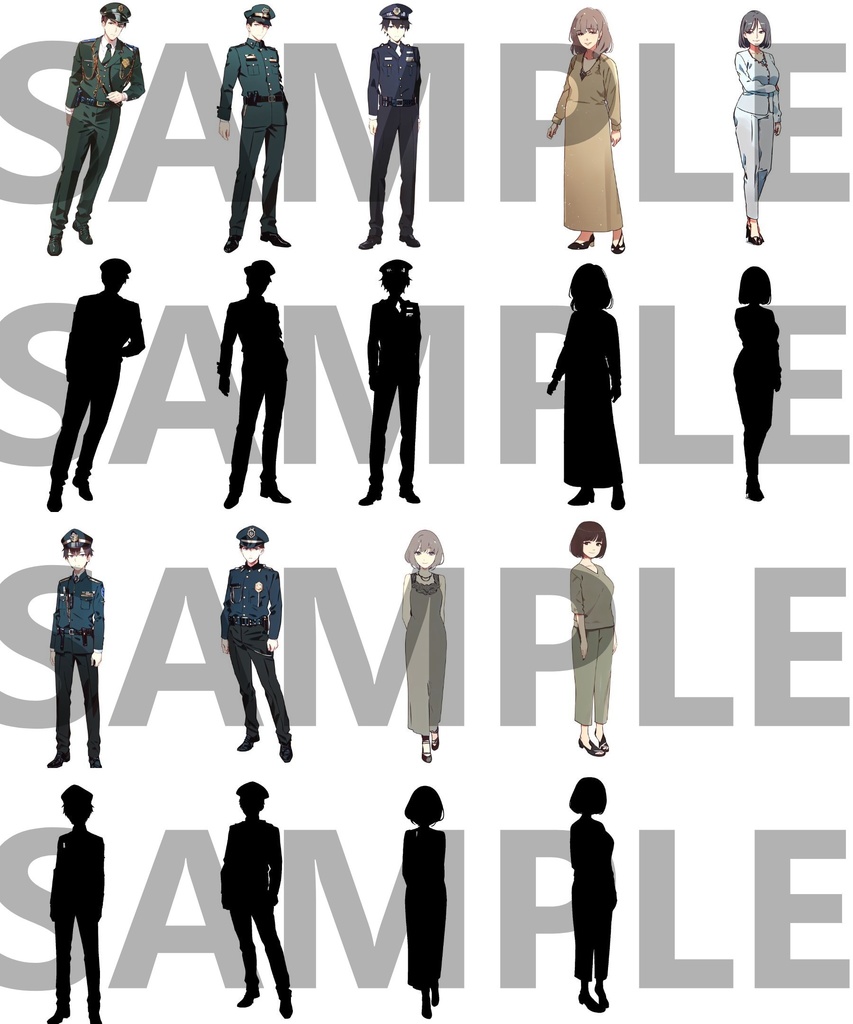 【立ち絵】老人・壮年・警官・警備員パック52枚【CoC/TRPG/立ち絵素材】