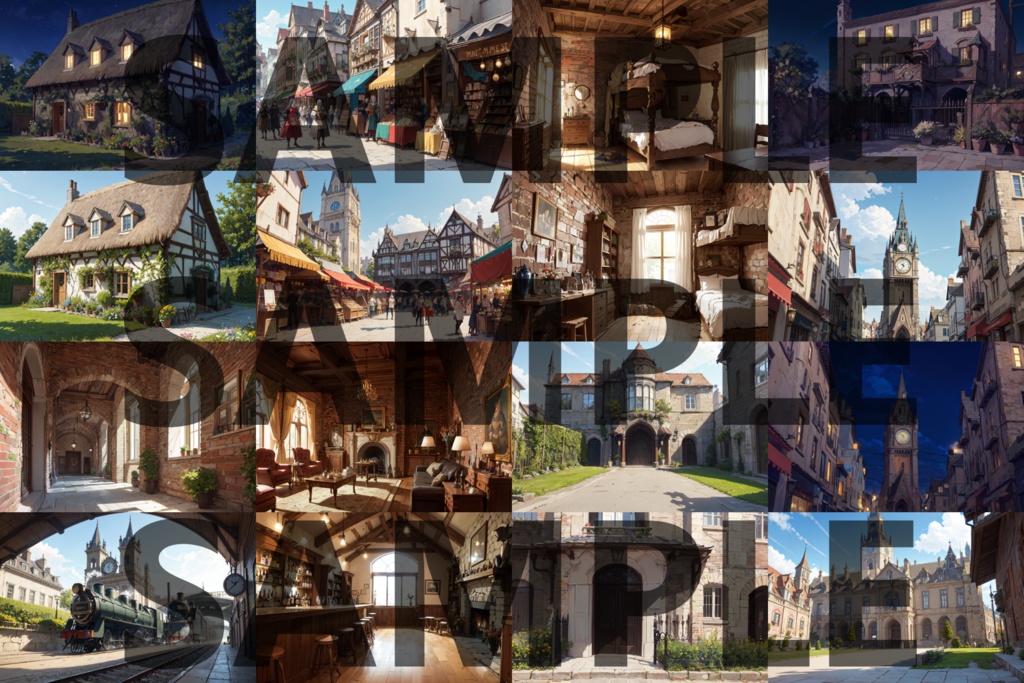 【まとめ割引!】現代&中世西欧都市・未来都市・マンション背景イラストまとめパック6【TRPG・CoC背景素材/335枚】