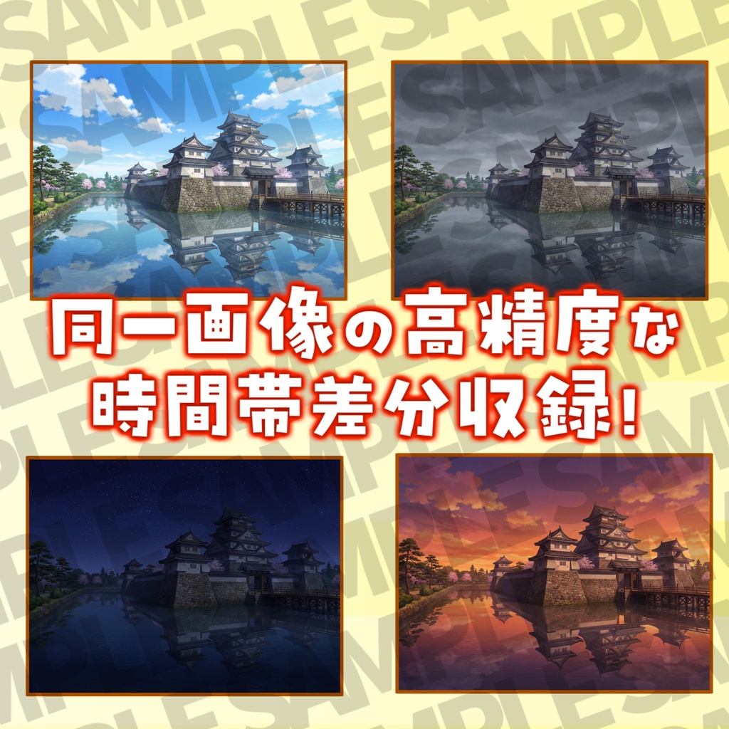 【プレミアム背景】江戸時代・中世日本背景パック91枚【昼夜夕曇差分】【TRPG背景素材/CoC/ゲーム素材背景イラスト】