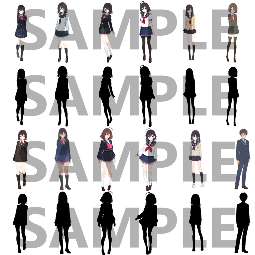 【12/31まで期間限定割引】学生立ち絵パック90枚【CoC/TRPG/立ち絵素材】