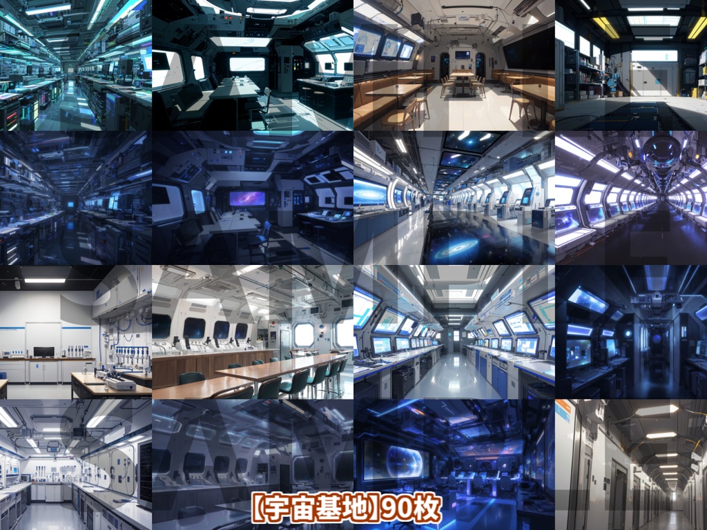 【まとめ割引!】街中4・心象風景・宇宙基地・空港機内背景イラストまとめパック7【TRPG・CoC背景素材】