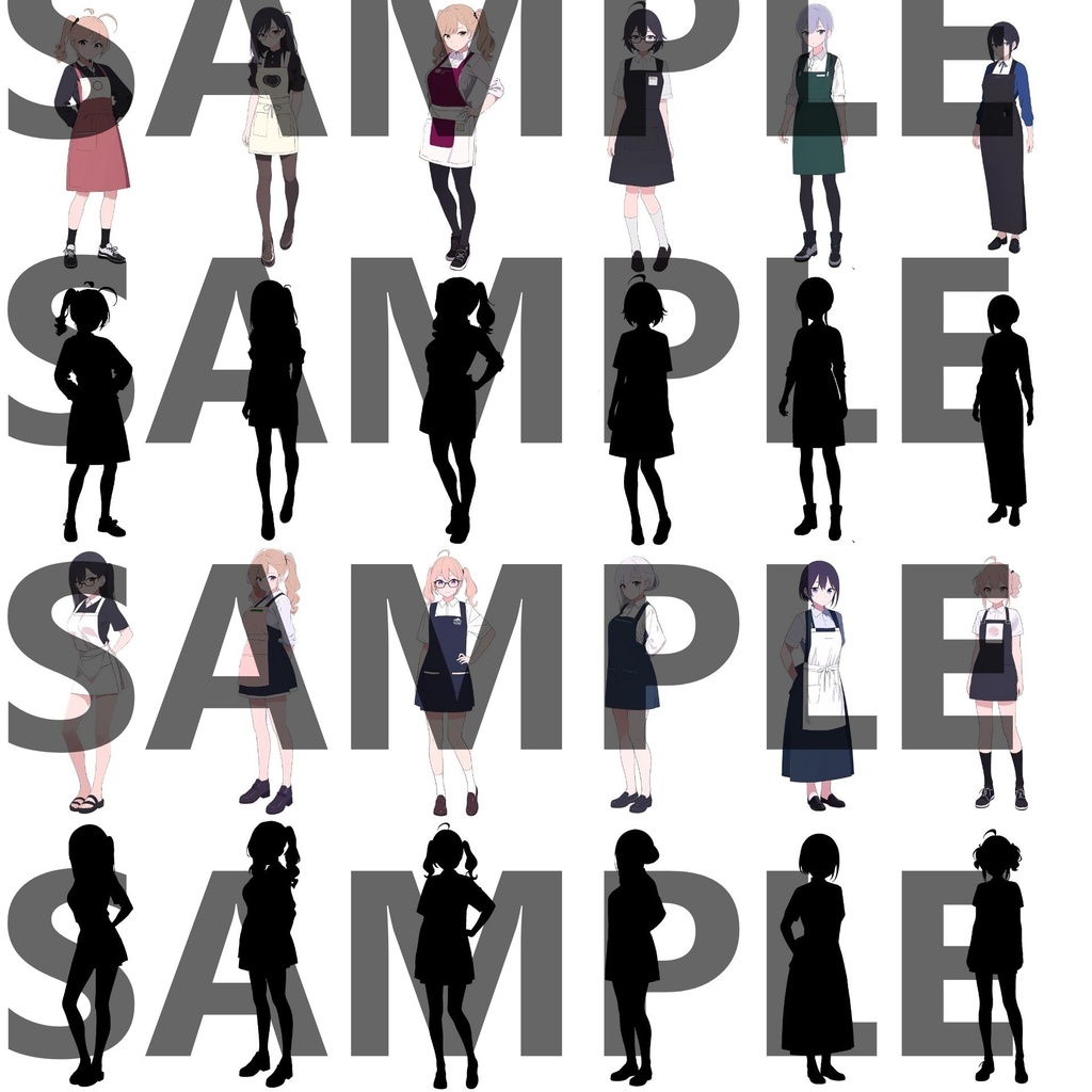 【立ち絵イラスト】店員立ち絵パック70枚【CoC/TRPG/立ち絵素材】