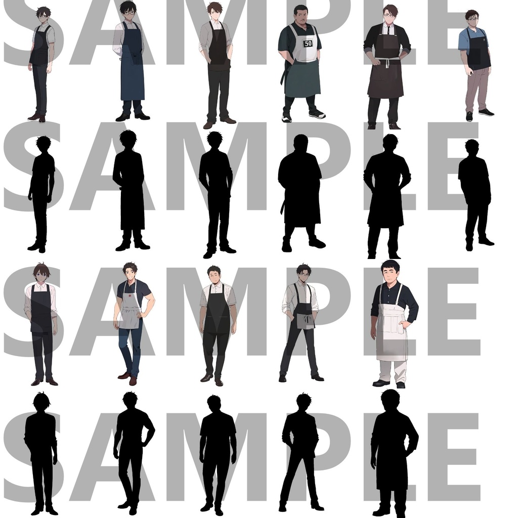 【立ち絵イラスト】店員立ち絵パック70枚【CoC/TRPG/立ち絵素材】