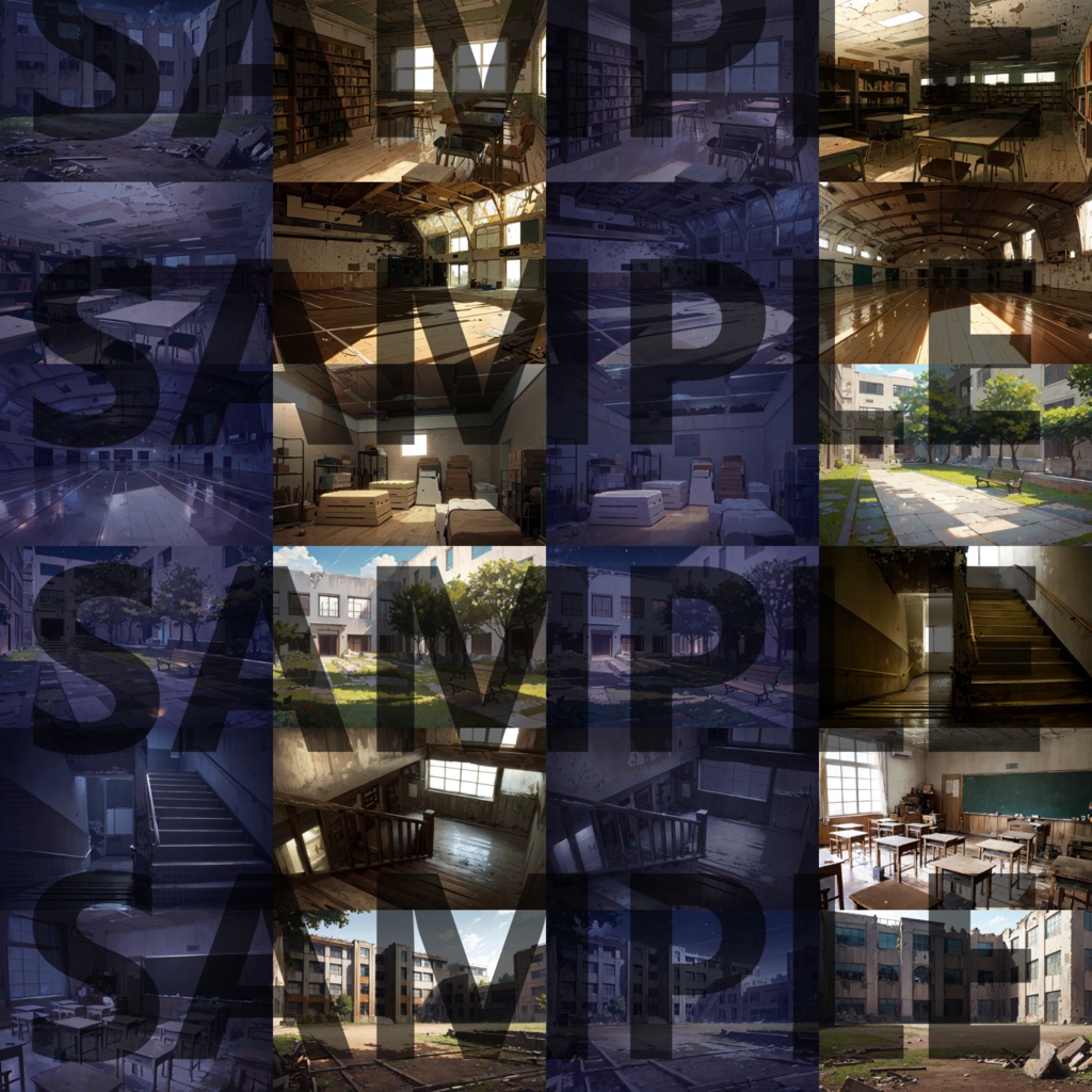 【背景イラスト】廃校・旧校舎背景パック156枚【CoC/TRPG】【昼夜差分】背景イラスト