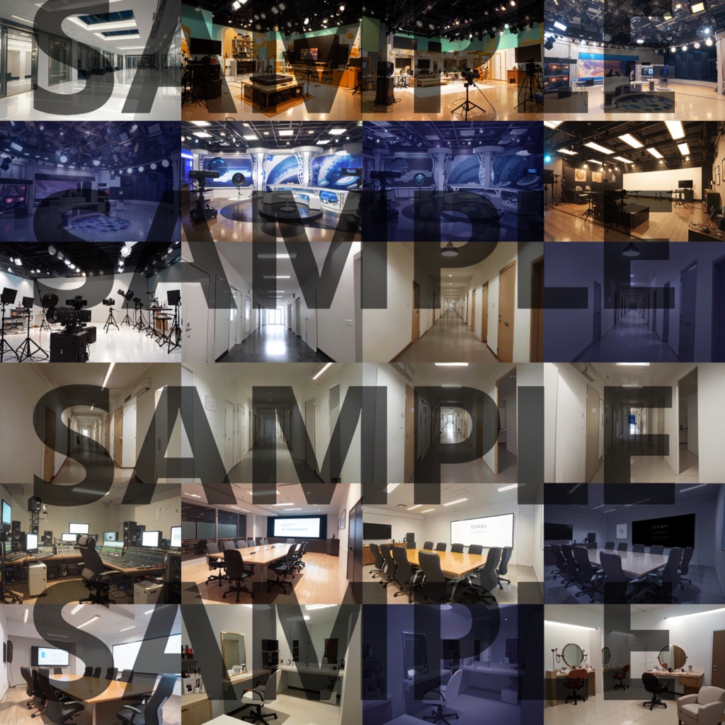 【まとめ割引!】家の中2・住宅地道路・テレビ局・公園背景イラストまとめパック9【TRPG・CoC背景素材/453枚】