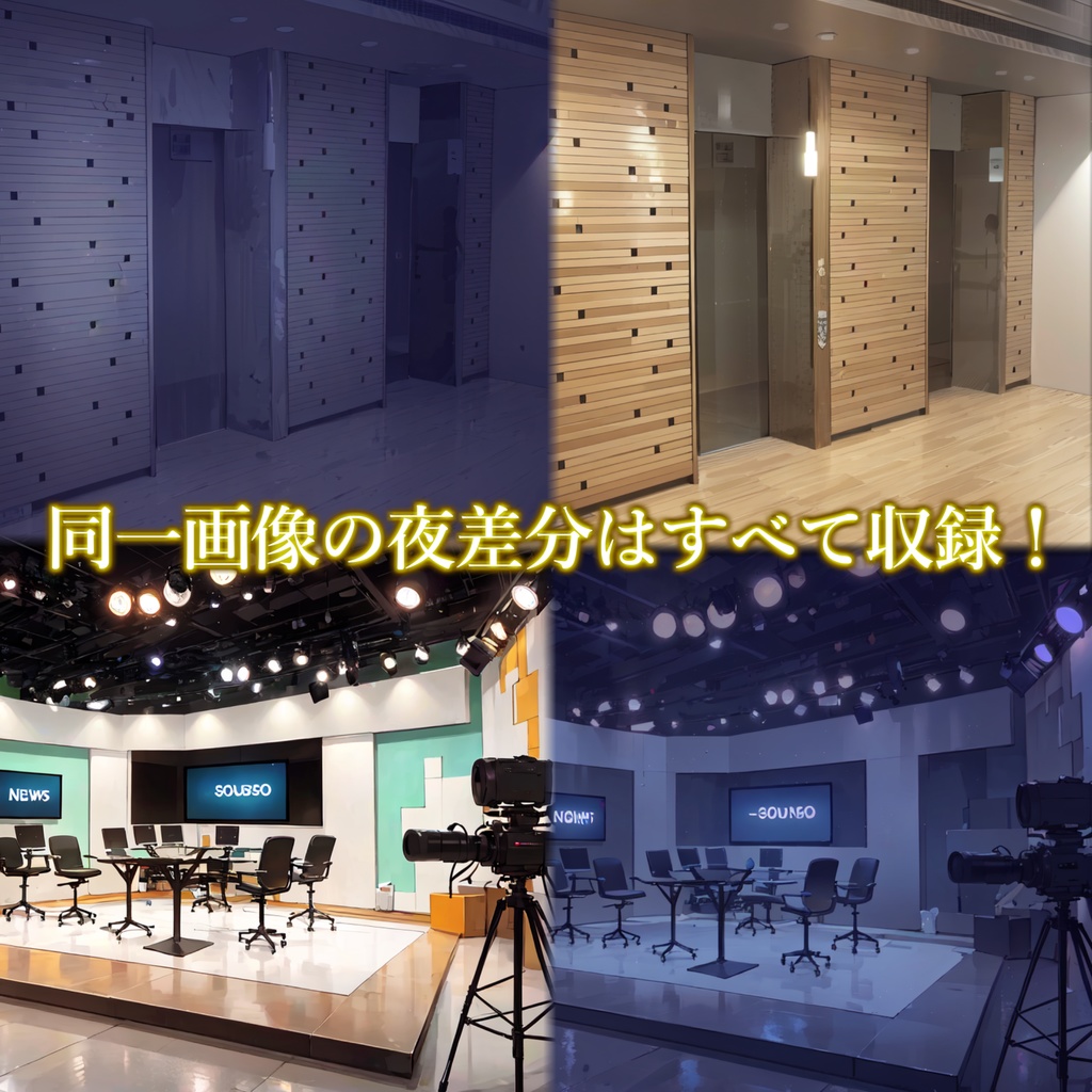 【まとめ割引!】家の中2・住宅地道路・テレビ局・公園背景イラストまとめパック9【TRPG・CoC背景素材/453枚】