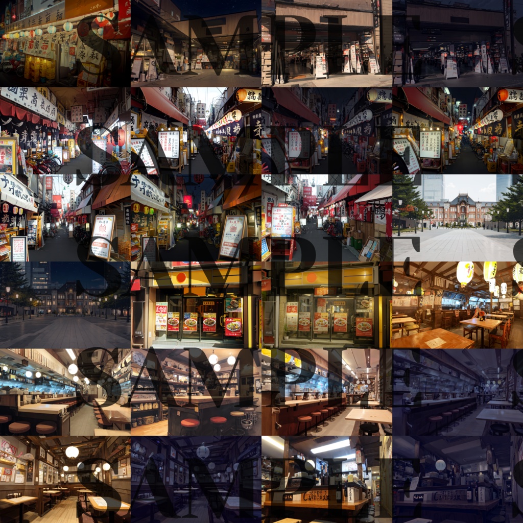 【背景イラスト】街その5背景パック150枚【TRPG背景素材/CoC】【昼夜差分】