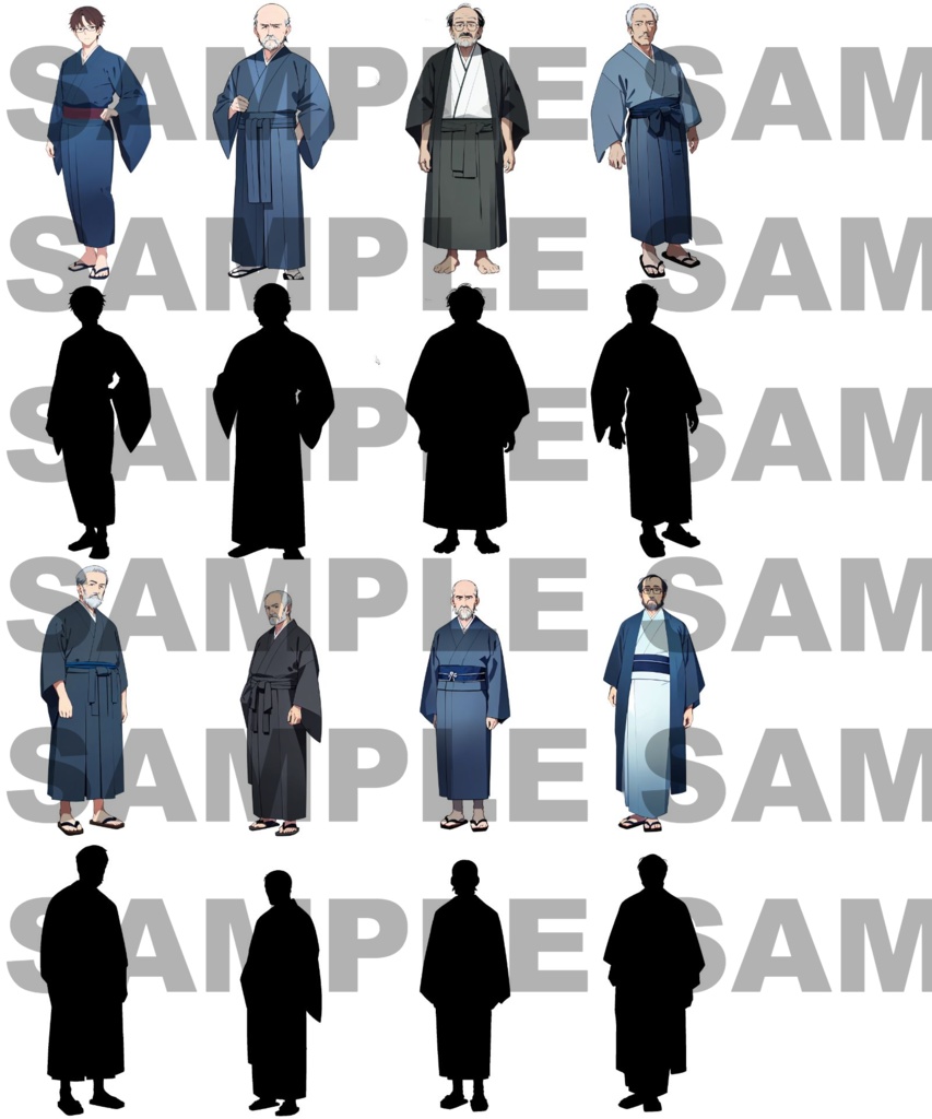 【立ち絵イラスト】和服立ち絵パック90枚【CoC/TRPG/立ち絵素材】