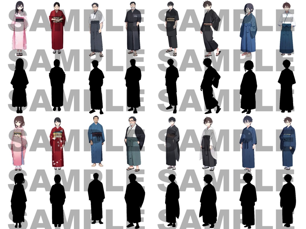 【立ち絵イラスト】和服立ち絵パック90枚【CoC/TRPG/立ち絵素材】