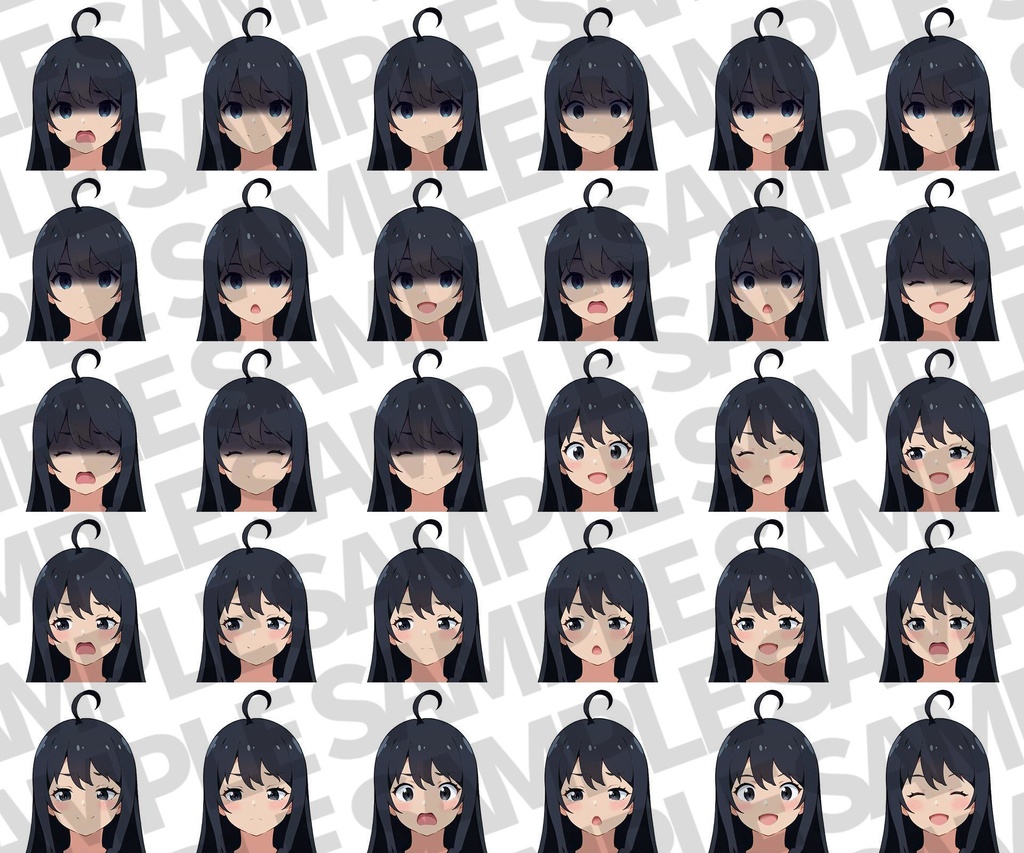 【無料有!】黒髪女子学生立ち絵【表情/私服差分&PSDファイル】【CoC/TRPG/立ち絵素材】立ち絵イラスト