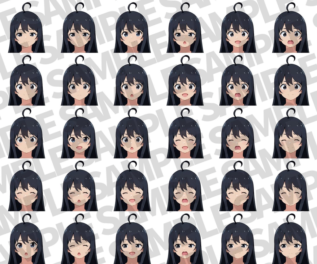 【無料有!】黒髪女子学生立ち絵【表情/私服差分&PSDファイル】【CoC/TRPG/立ち絵素材】立ち絵イラスト