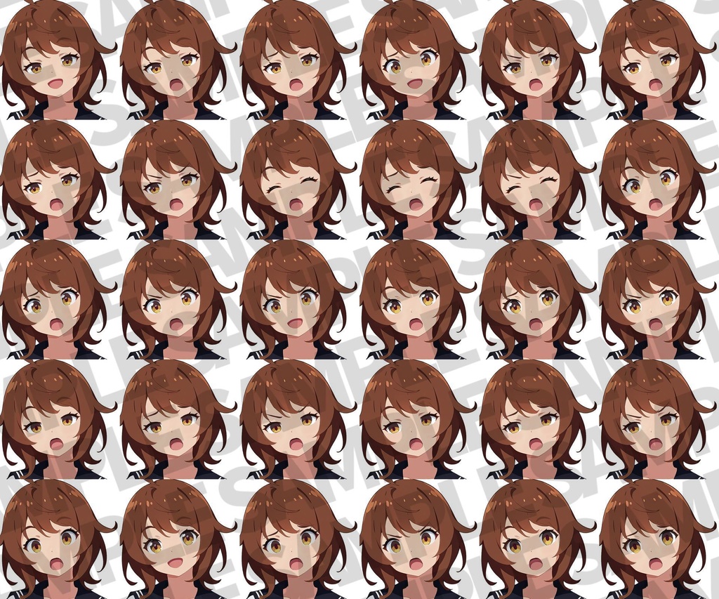 【無料有!】茶髪女子学生立ち絵【表情/私服差分&PSDファイル】【CoC/TRPG/立ち絵素材】立ち絵イラスト