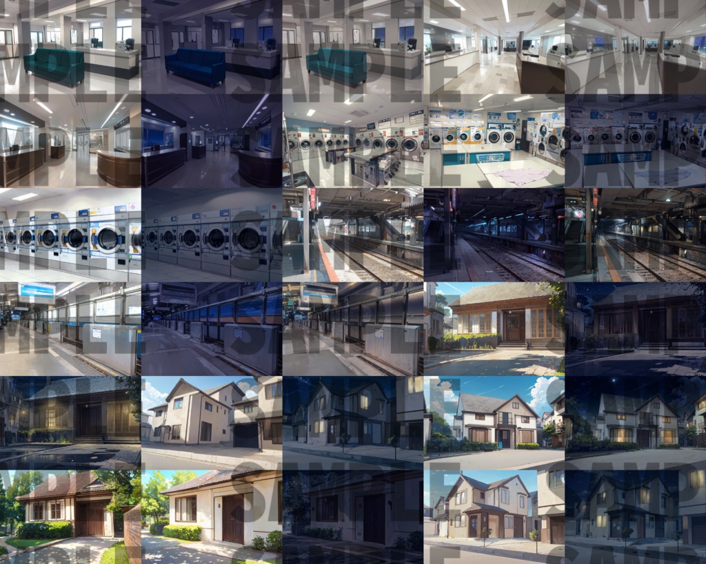 【背景イラスト】街背景パックその2 130枚【TRPG背景素材/CoC/背景イラスト】【昼夜差分】