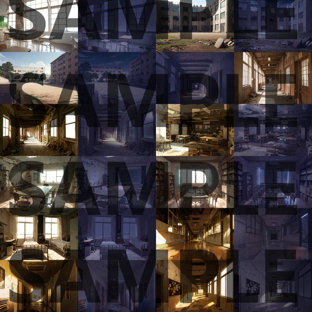 【まとめ割引!】廃校/旧校舎・水族館・ラブホテル・花火大会・幻想世界2背景イラストまとめパック10【TRPG・CoC背景素材】