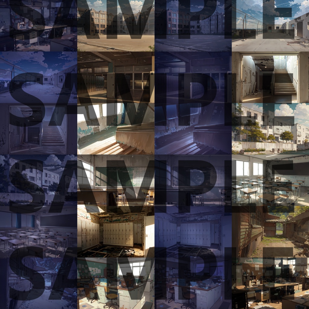 【まとめ割引!】廃校/旧校舎・水族館・ラブホテル・花火大会・幻想世界2背景イラストまとめパック10【TRPG・CoC背景素材】